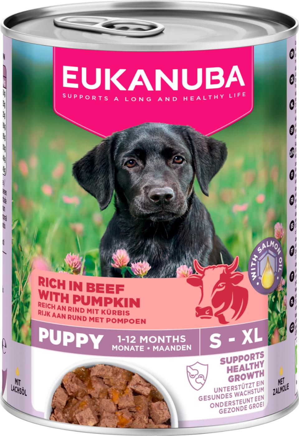 Eukanuba wet food puppies beef with pumpkin koiralle 6 x 400 g SÄÄSTÖPAKKAUS