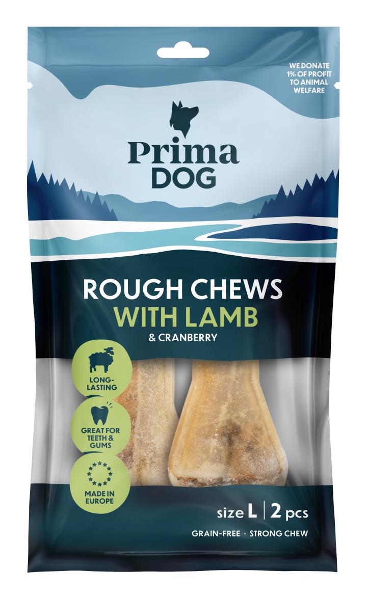 PrimaDog Rough Chews lammas-karpalo L 2 kpl