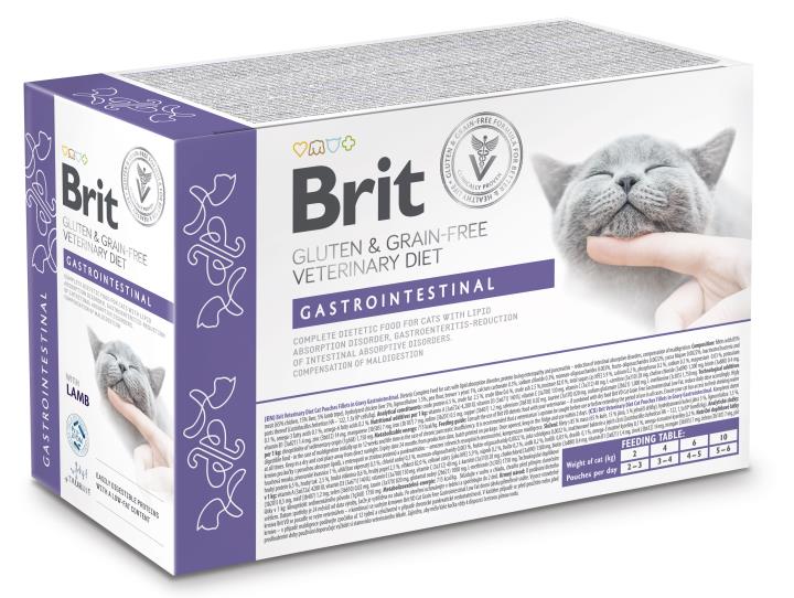Brit Veterinary Diet Pouch Gastrointestinal with Lamb kissalle 85 g MAISTELUPAKKAUS
