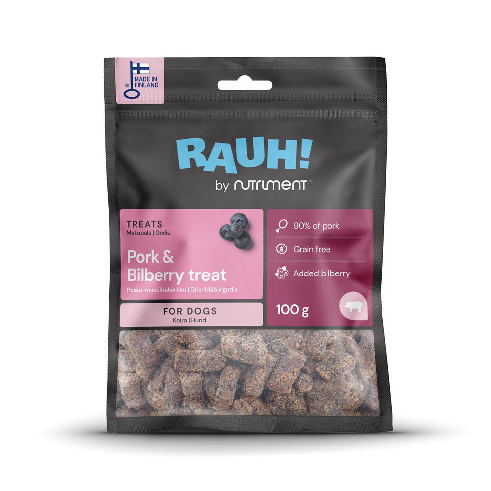 RAUH! Pork-Bilberry Treat - Possu-mustikkaherkku koirille 100 g