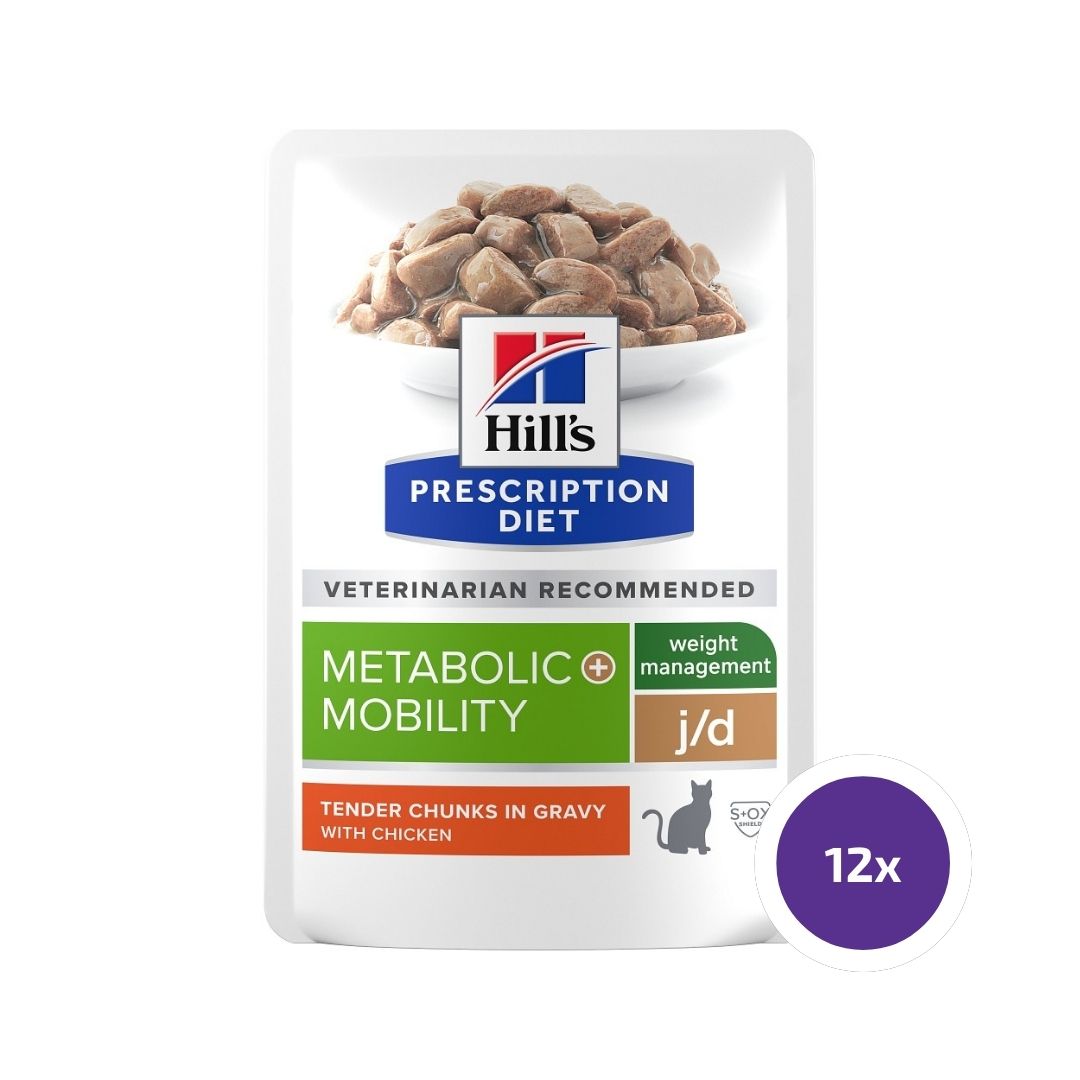 Hill's Prescription Diet Metabolic + Mobility -kissan märkäruoka kanalla 12 x 85 g