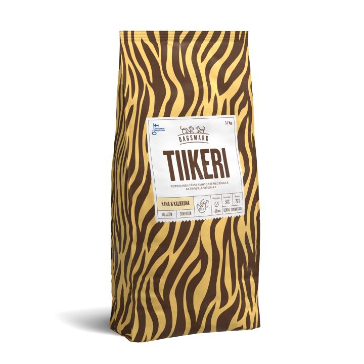 Dagsmark Tiikeri viljaton kana-kalkkuna steriloiduille aktiivisille kissoille 1,7 kg