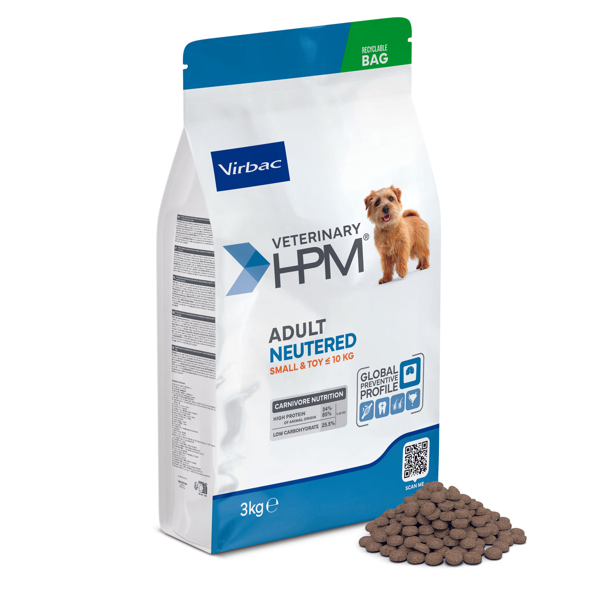 Virbac Adult Neutered Dog Small & Toy koiralle 3 kg