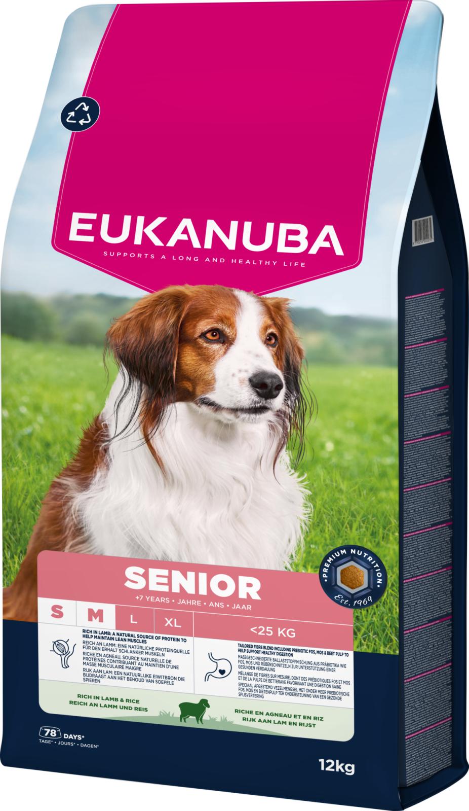 Eukanuba Senior Small/Medium Lamb & Rice koiran kuivaruoka