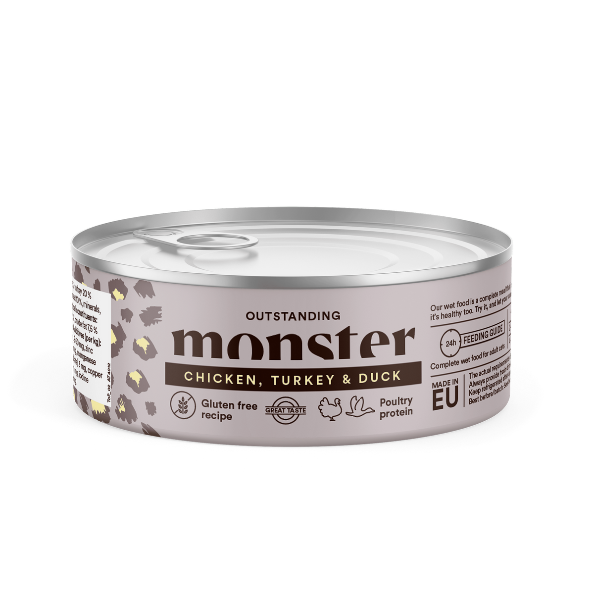 Monster Cat Adult Multi Protein Chicken-Turkey-Duck kissalle 12 x 100 g