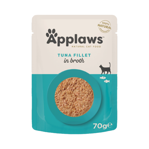 Applaws Kissa tonnikalafilee liemessä annospussi 12 x 70 g
