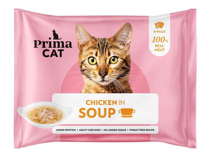 PrimaCat Soup Kananlihaa liemessä kissoille 4 x 40 g