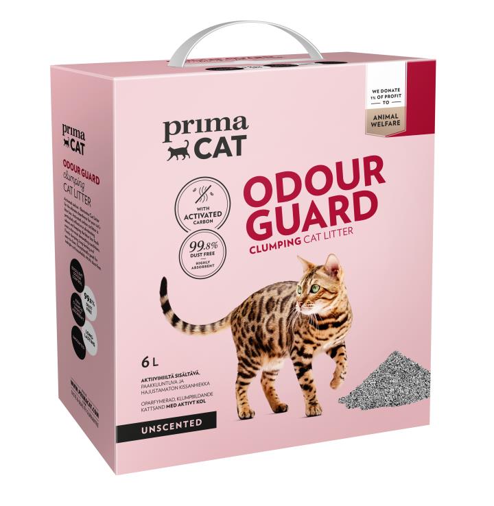 PrimaCat Odour Guard Unscented kissanhiekka 6 l RIKKOONTUNUT