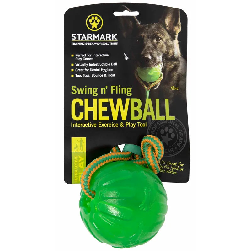 Starmark geelipallo Swing Fling Chew Ball