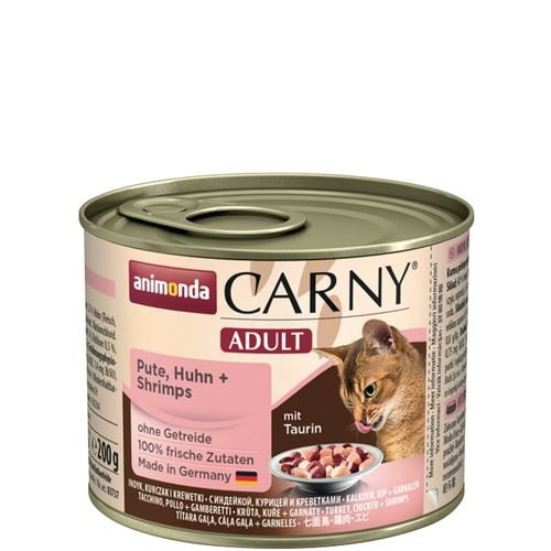 Animonda Carny Adult kalkkuna, kana & katkarapu kissalle 200 g PÄIVÄYSTARJOUS MAISTELUPAKKAUS
