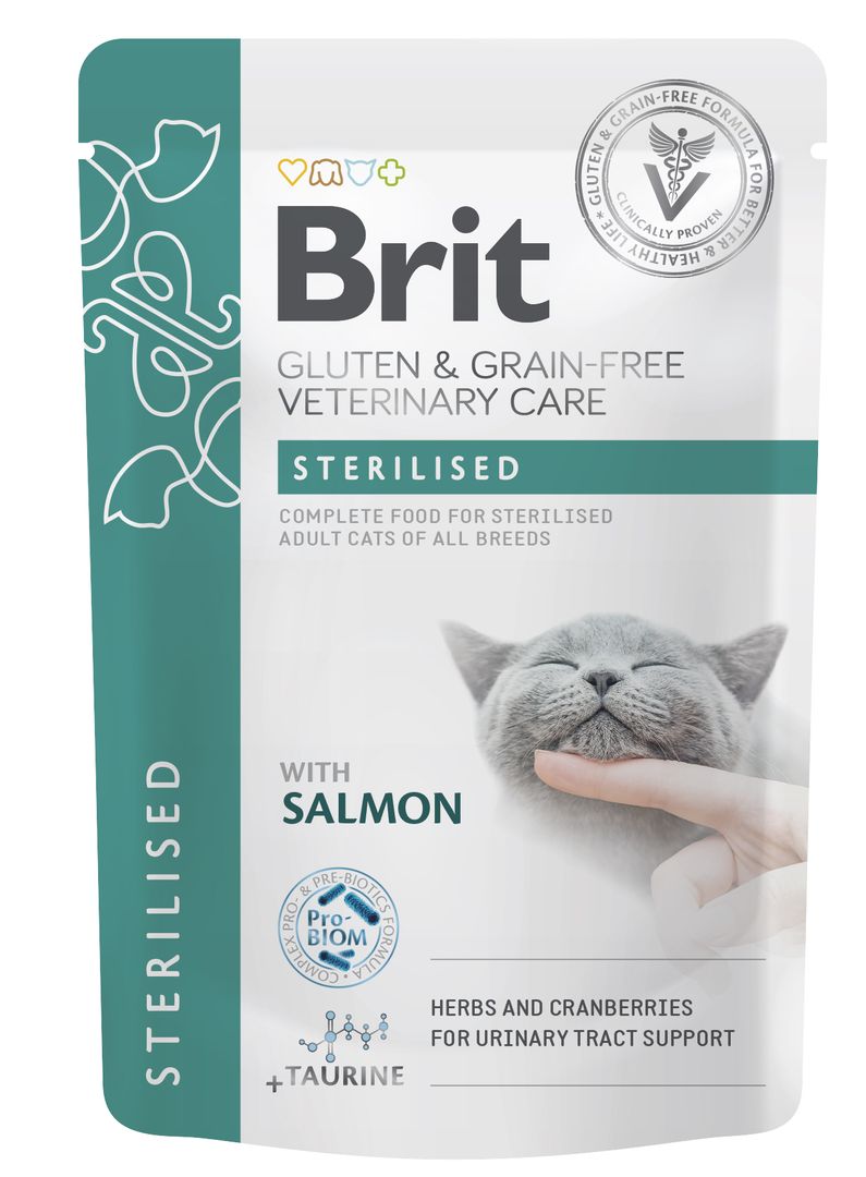 Brit Pouch Sterilised with Salmon kissalle 85 g MAISTELUPAKKAUS PÄIVÄYSTARJOUS