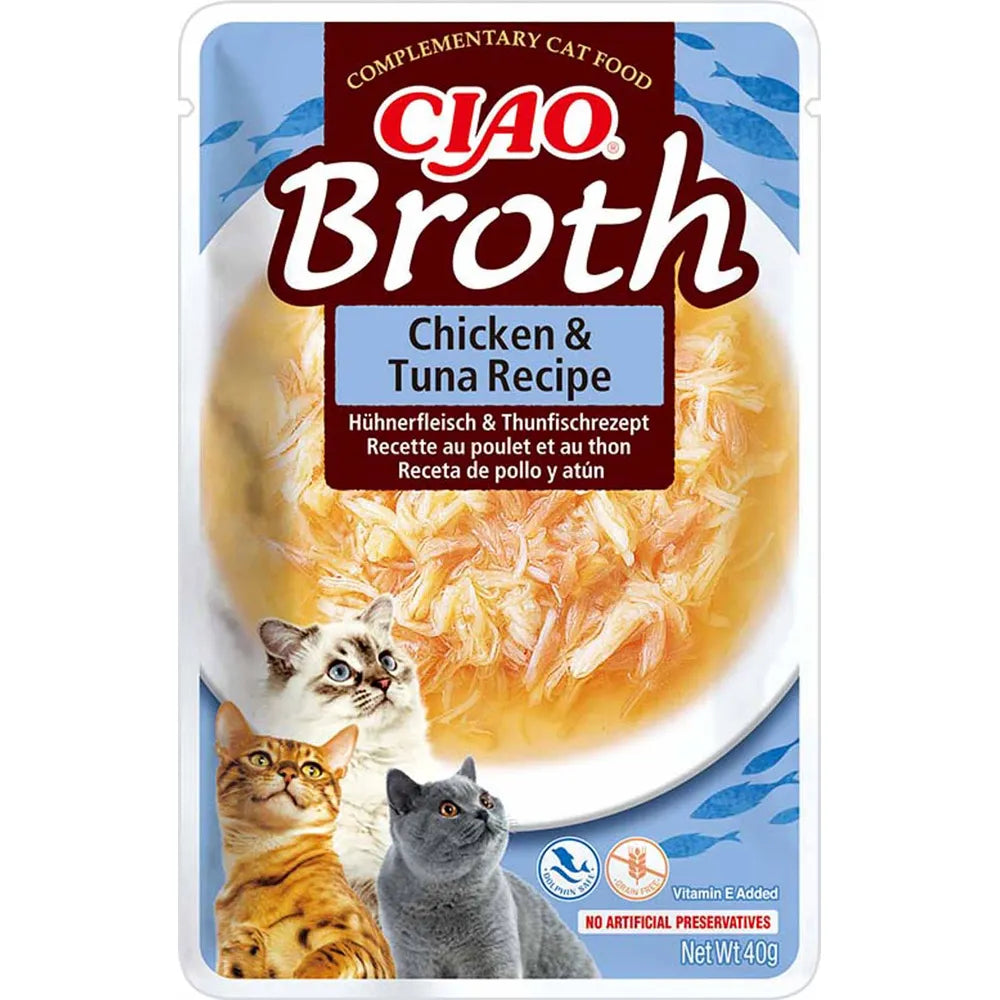 Ciao Chicken broth with chicken & tuna kissalle 12 x 40 g