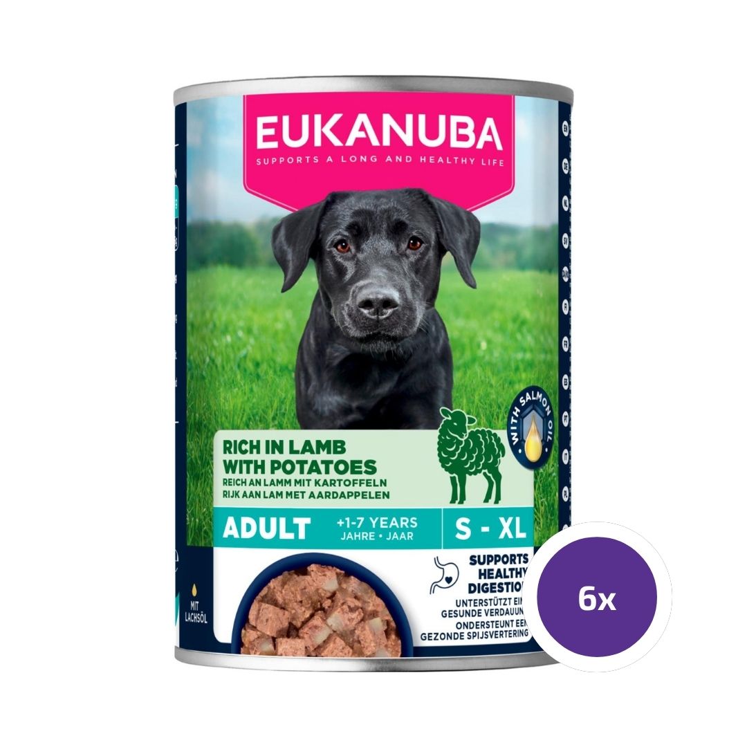 Eukanuba wet food adult lamb with potatoes koiralle 6 x 400 g SÄÄSTÖPAKKAUS
