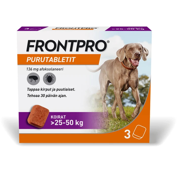 Frontpro 136 mg purutabletti 25-50 kg koiralle 3 kpl