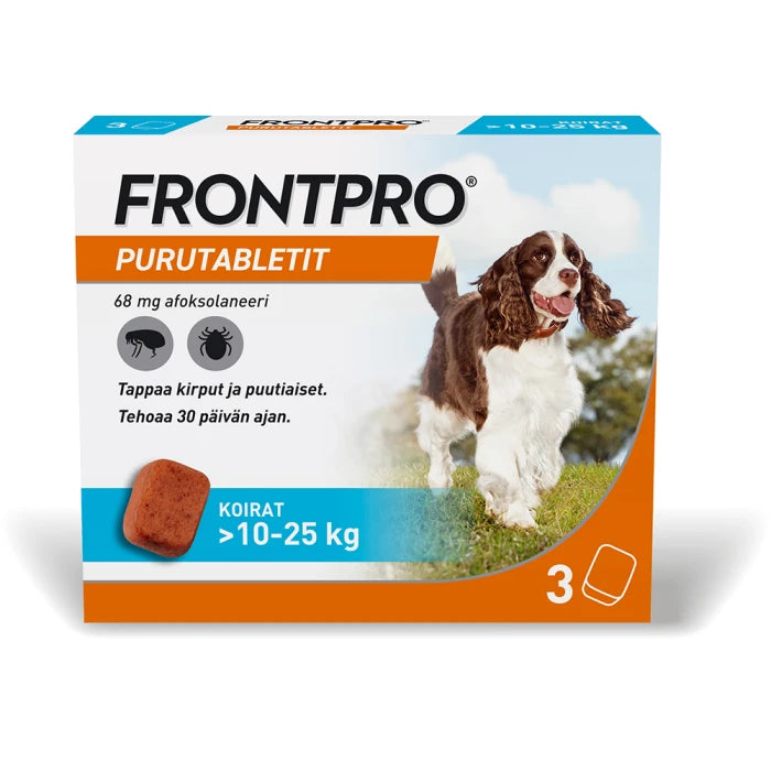 Frontpro 68 mg purutabletti 10-25 kg koiralle 3 kpl