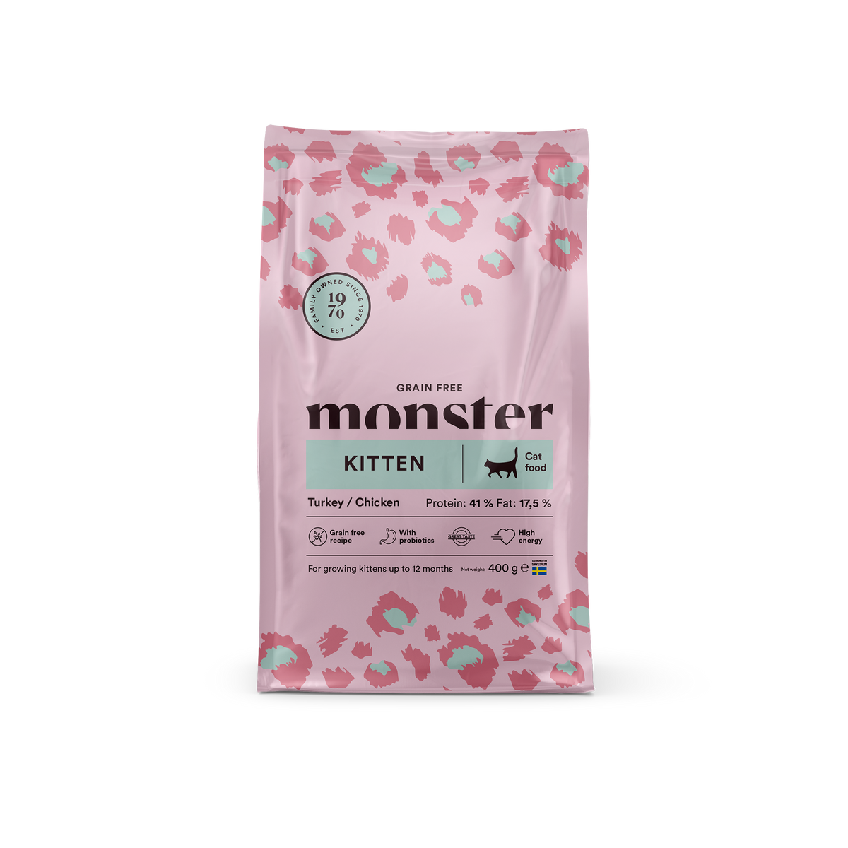 Monster Cat Grain Free Kitten Turkey-Chicken kissalle 400 g PÄIVÄYSTARJOUS