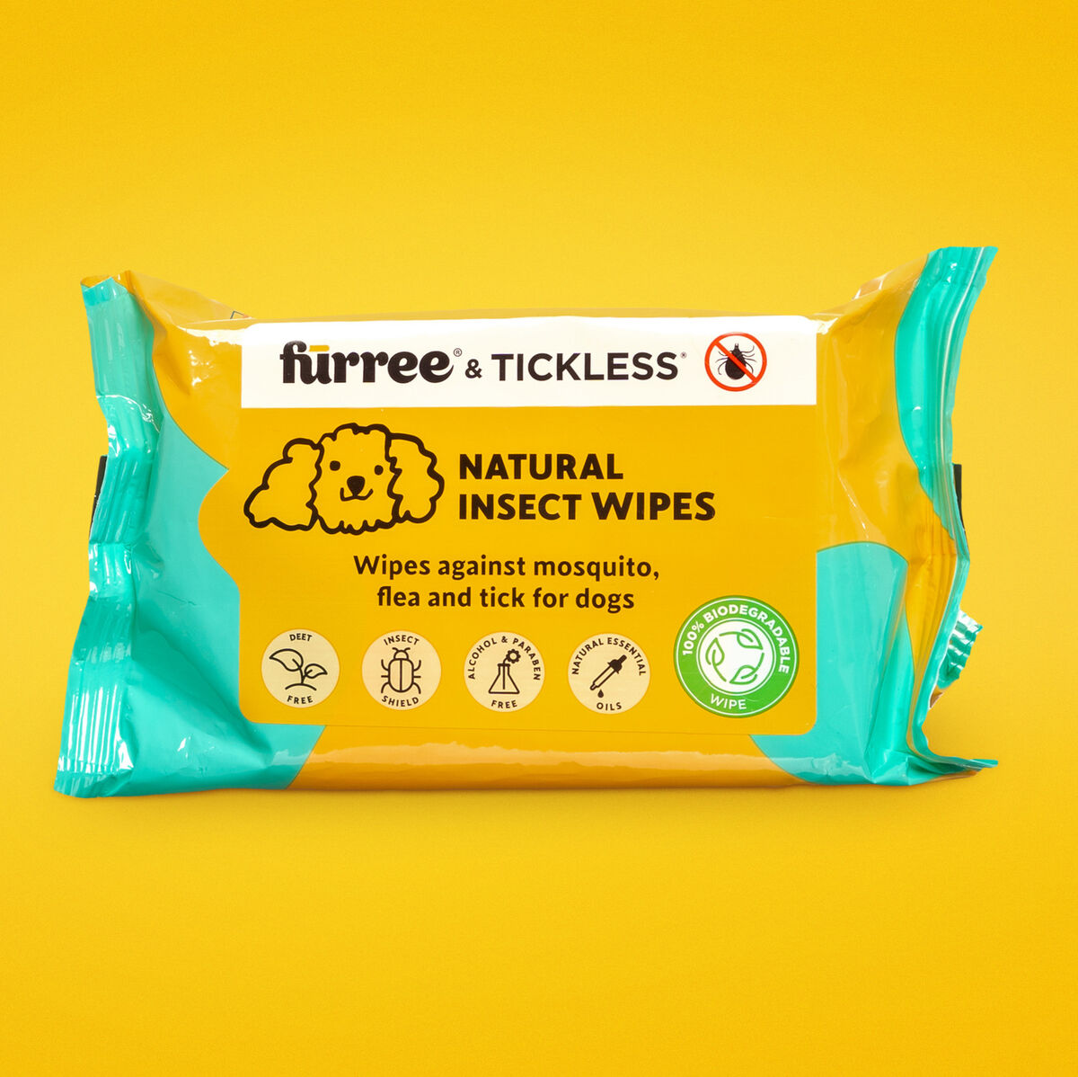 Furree & Tickless Natural Insect Wipes Hyönteis- ja punkkipyyhe lemmikeille 20kpl