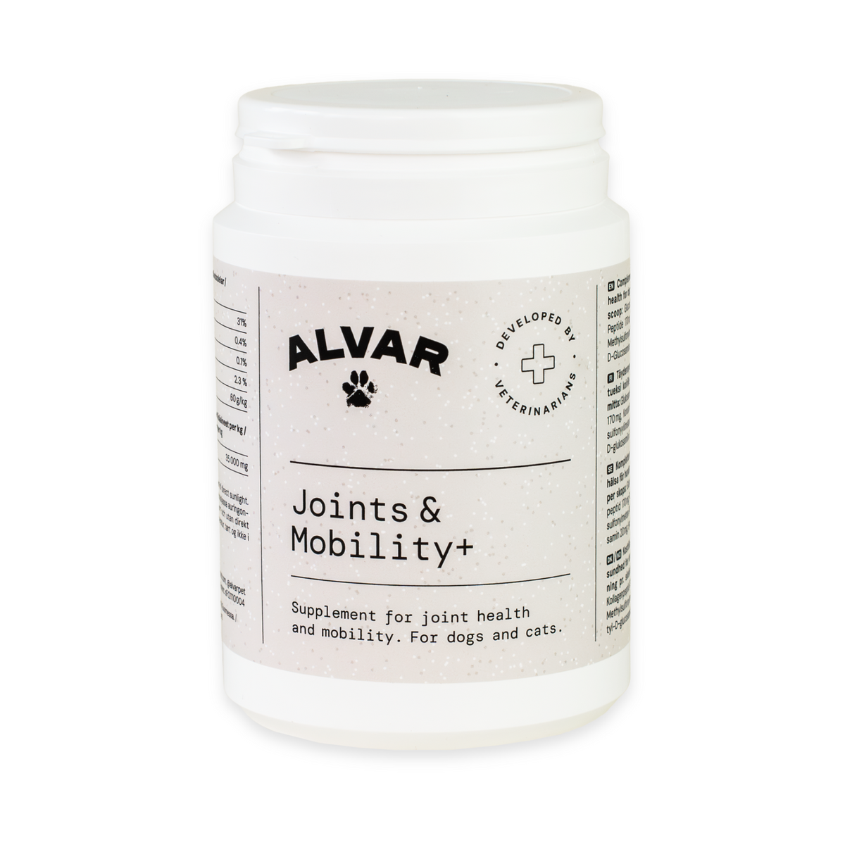 Alvar Pet Joints & Mobility+ lisäravinne koiralle ja kissalle 175 g