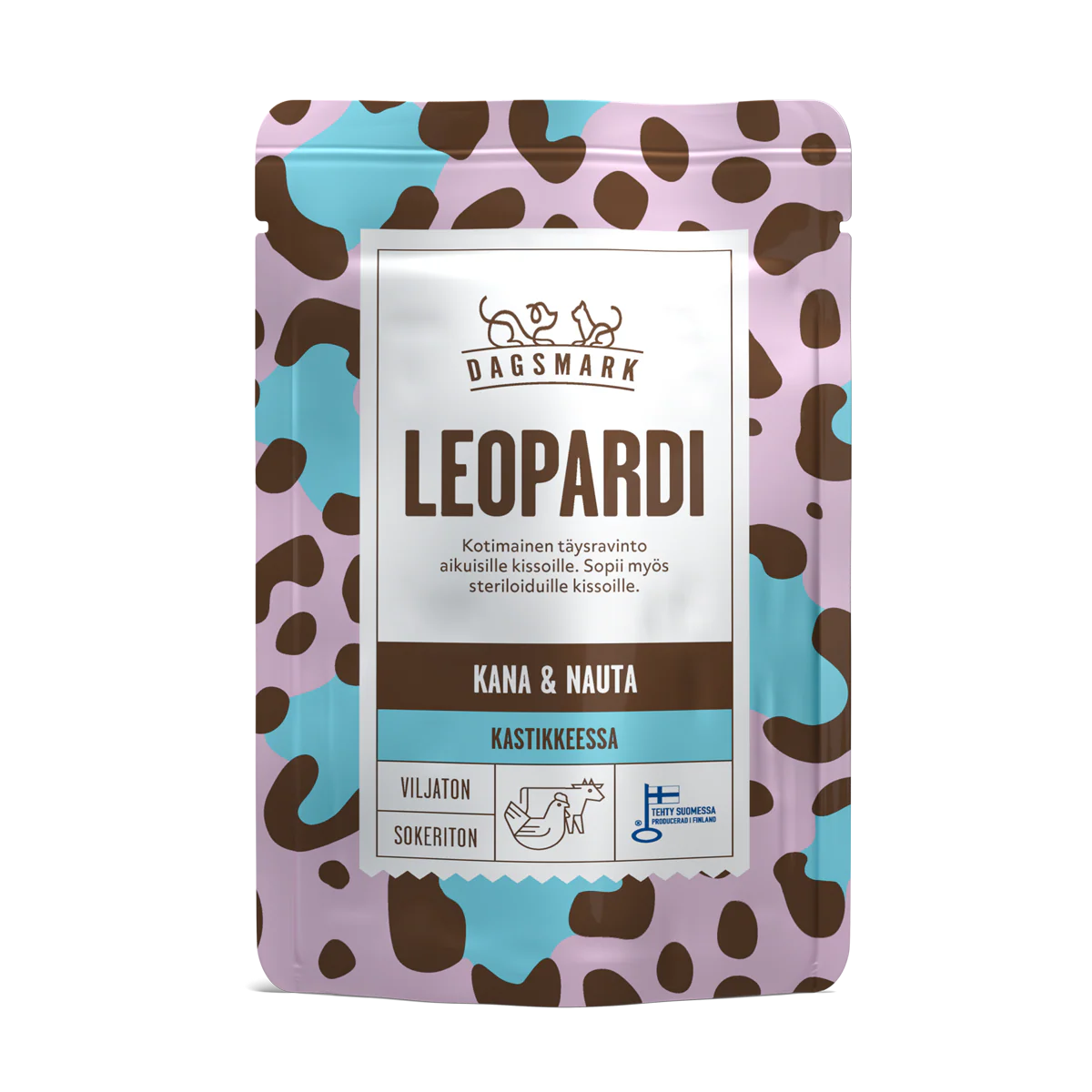 Dagsmark Leopardi kana-nauta kastikkeessa kissalle 22 x 80 g SÄÄSTÖPAKKAUS