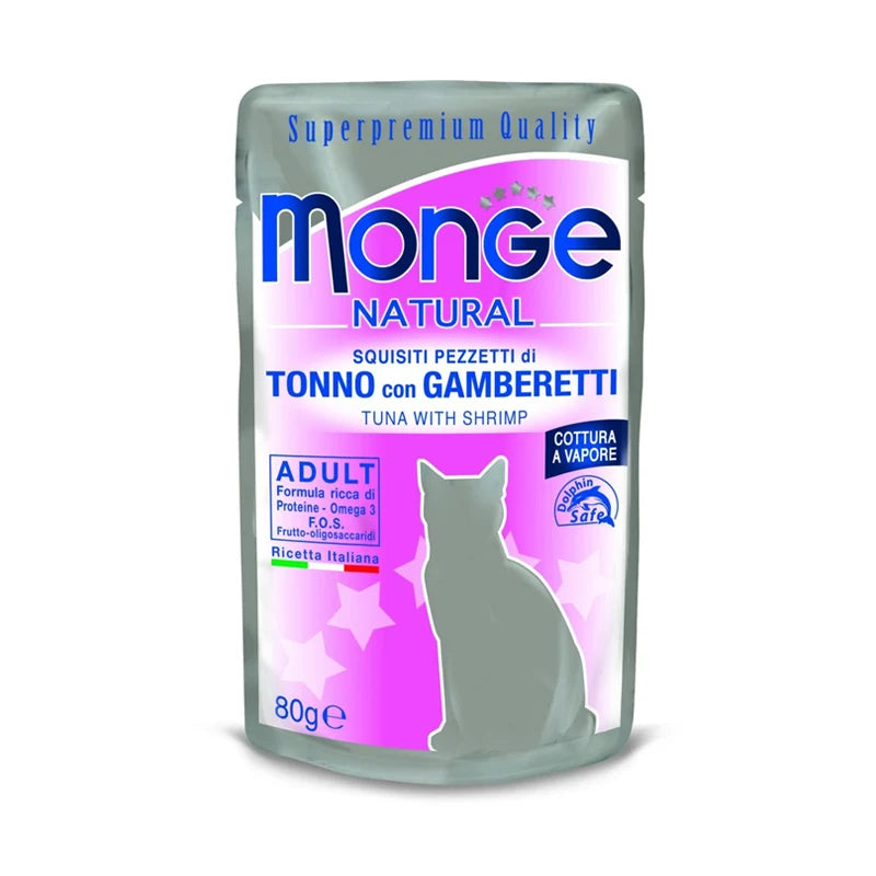 Monge Natural Tonnikala-Katkarapu 80 g MAISTELUPAKKAUS