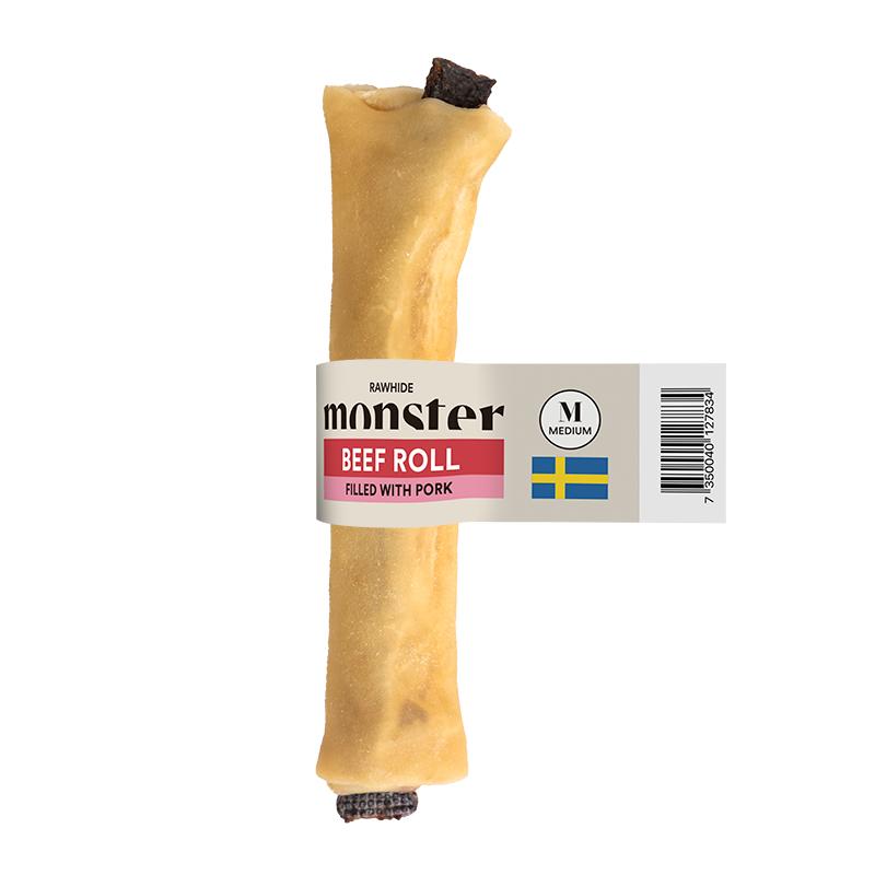 Monster Rawhide Medium Pork Filled Beef Roll 1 kpl