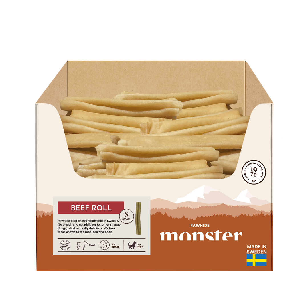 Monster Rawhide Beef Small Roll 100 kpl SÄÄSTÖPAKKAUS