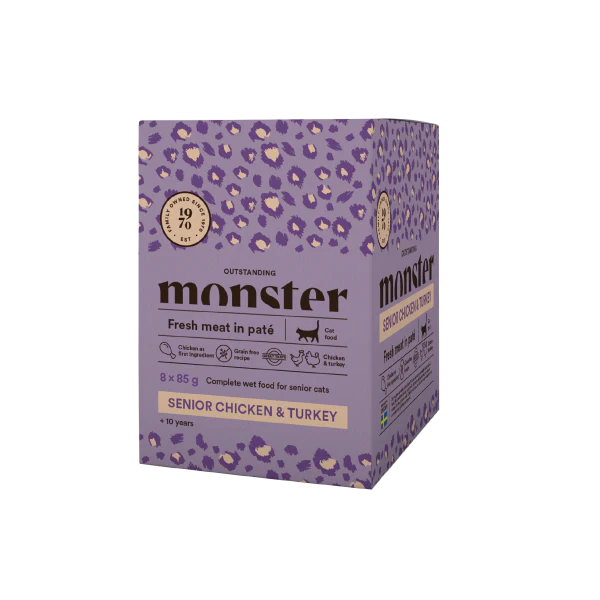 Monster Cat Pouches Senior Chicken-Turkey kissalle 8 x 85 g