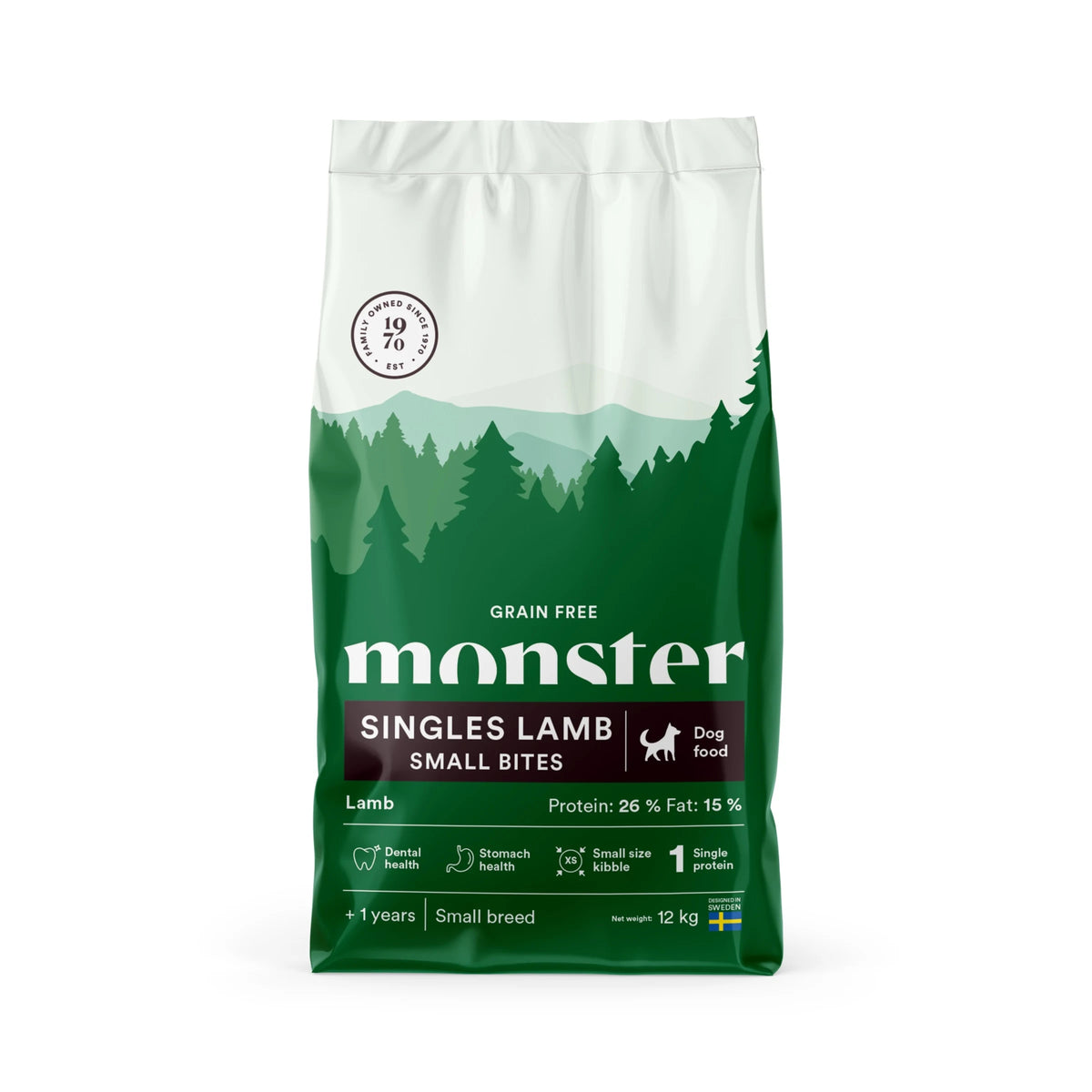 Monster Dog Grain Free Singles Lamb Small Bites koiralle 12 kg