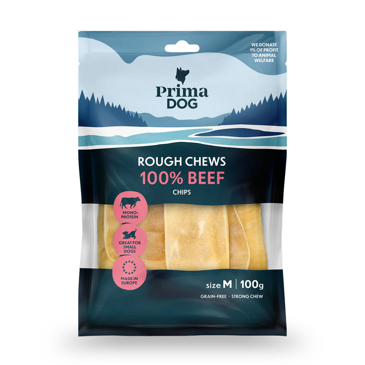 PrimaDog Rough Chews Nautalastut M 100g