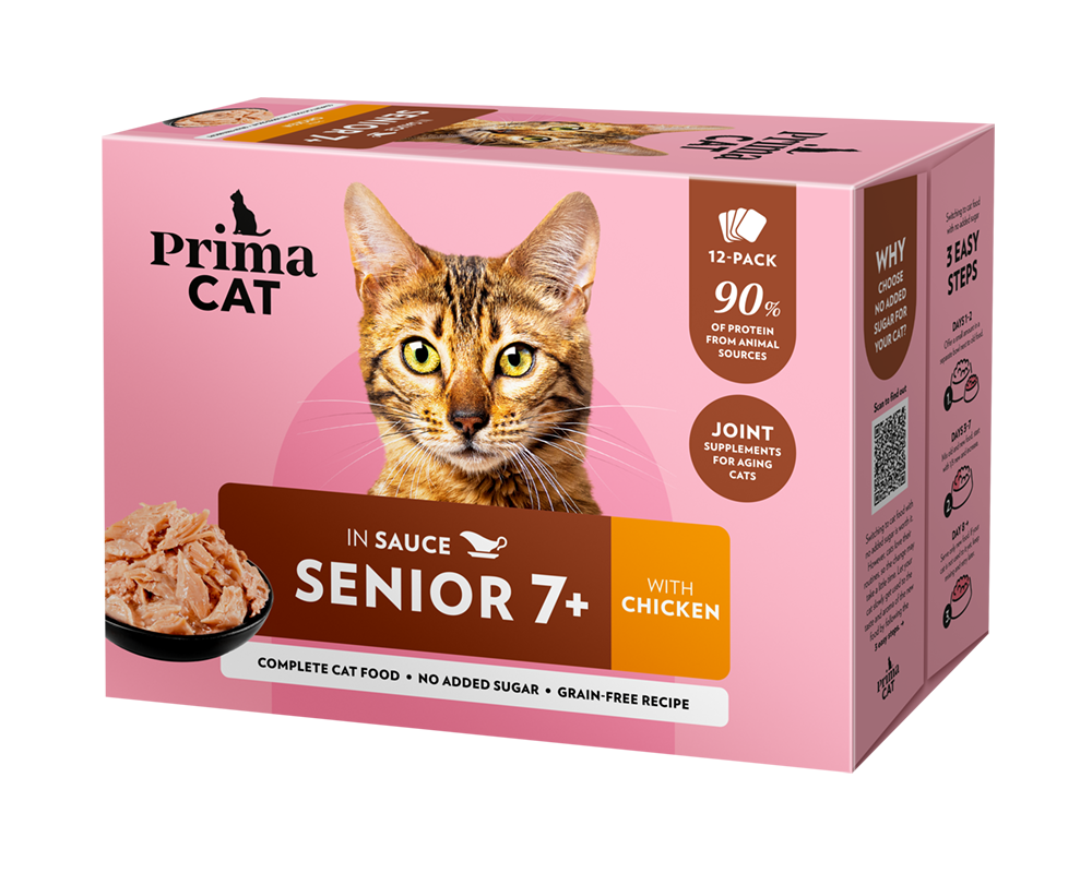 PrimaCat Senior kanaa kastikkeessa 12 x 85 g