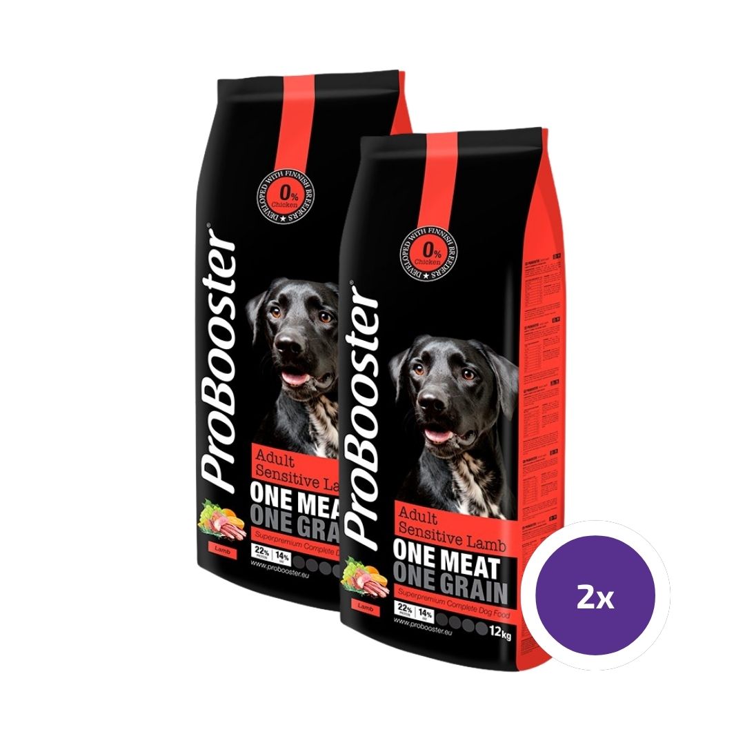 ProBooster Adult Sensitive Lamb koiralle 12 kg TUPLAPAKKAUS