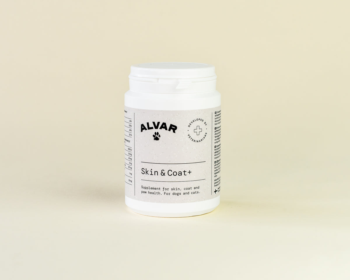 Alvar Pet Skin & Coat+ lisäravinne koiralle ja kissalle 140 g