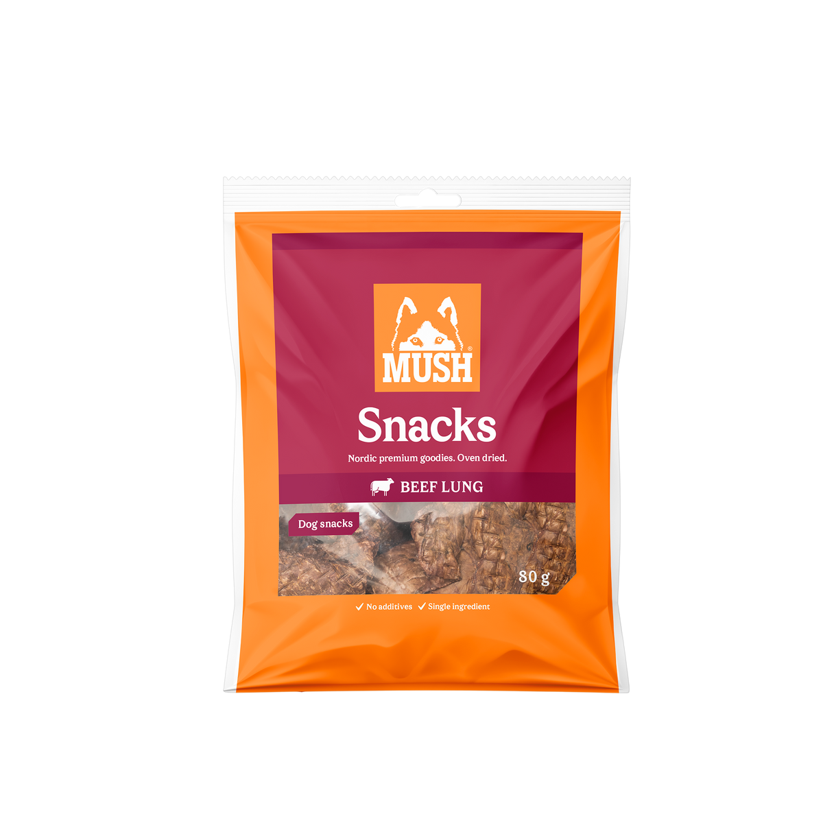 MUSH Snacks naudan keuhko 80 g