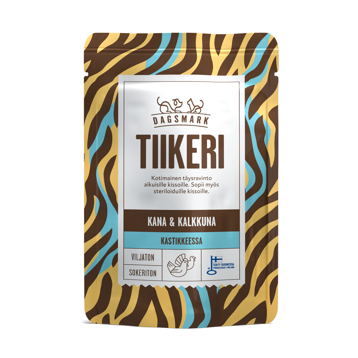 Dagsmark Tiikeri kana-kalkkuna kastikkeessa kissalle 22 x 80 g SÄÄSTÖPAKKAUS