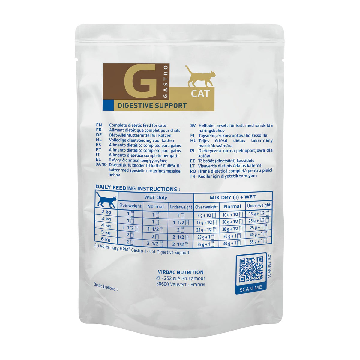 Virbac Veterinary HPM Digestive Support kissalle 85 g MAISTELUPAKKAUS
