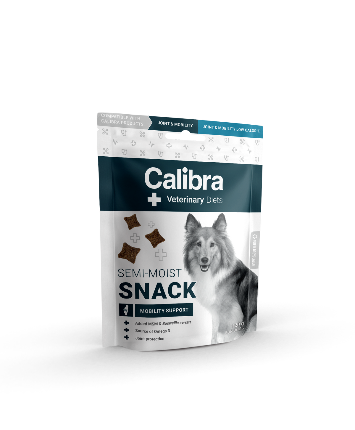 Calibra Veterinary Diet Semi-Moist Snack Mobility Support makupala koiralle 6 x 120 g SÄÄSTÖPAKKAUS