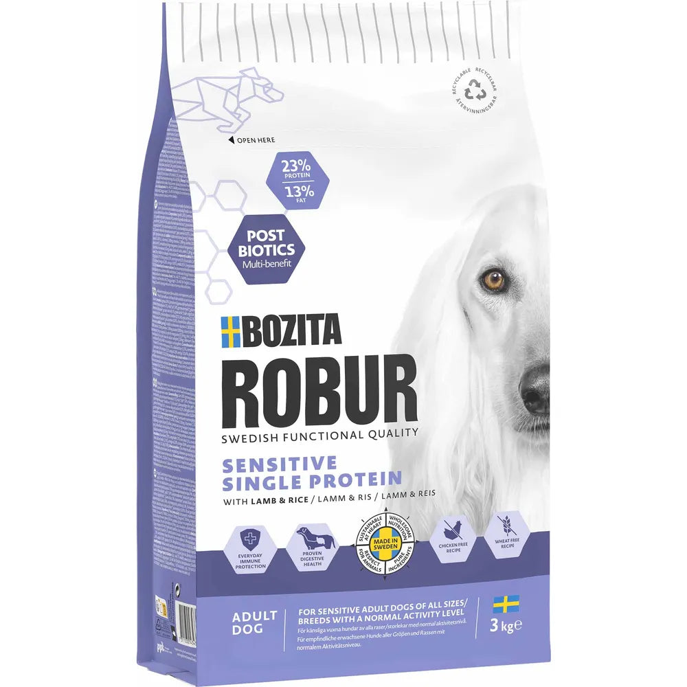 Bozita Robur adult sensitive single protein lamb koirille 3 kg