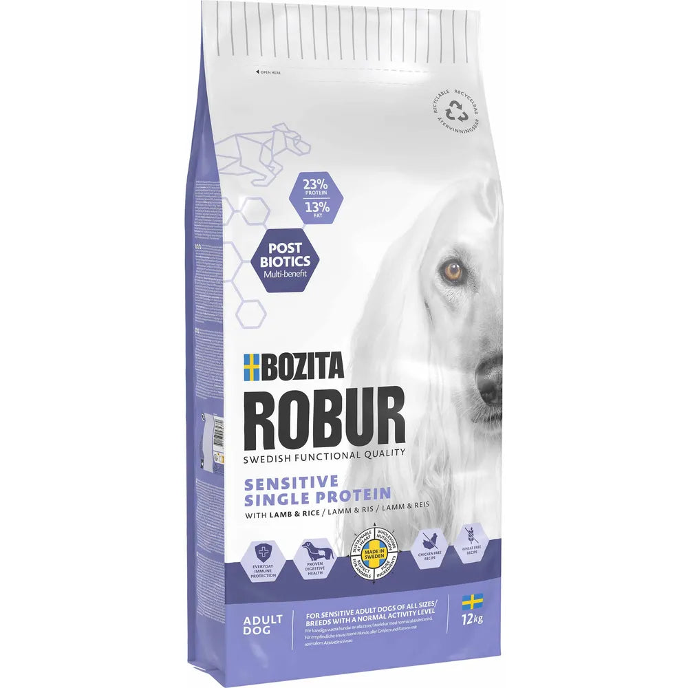 Bozita Robur adult sensitive single protein lamb koirille 12 kg