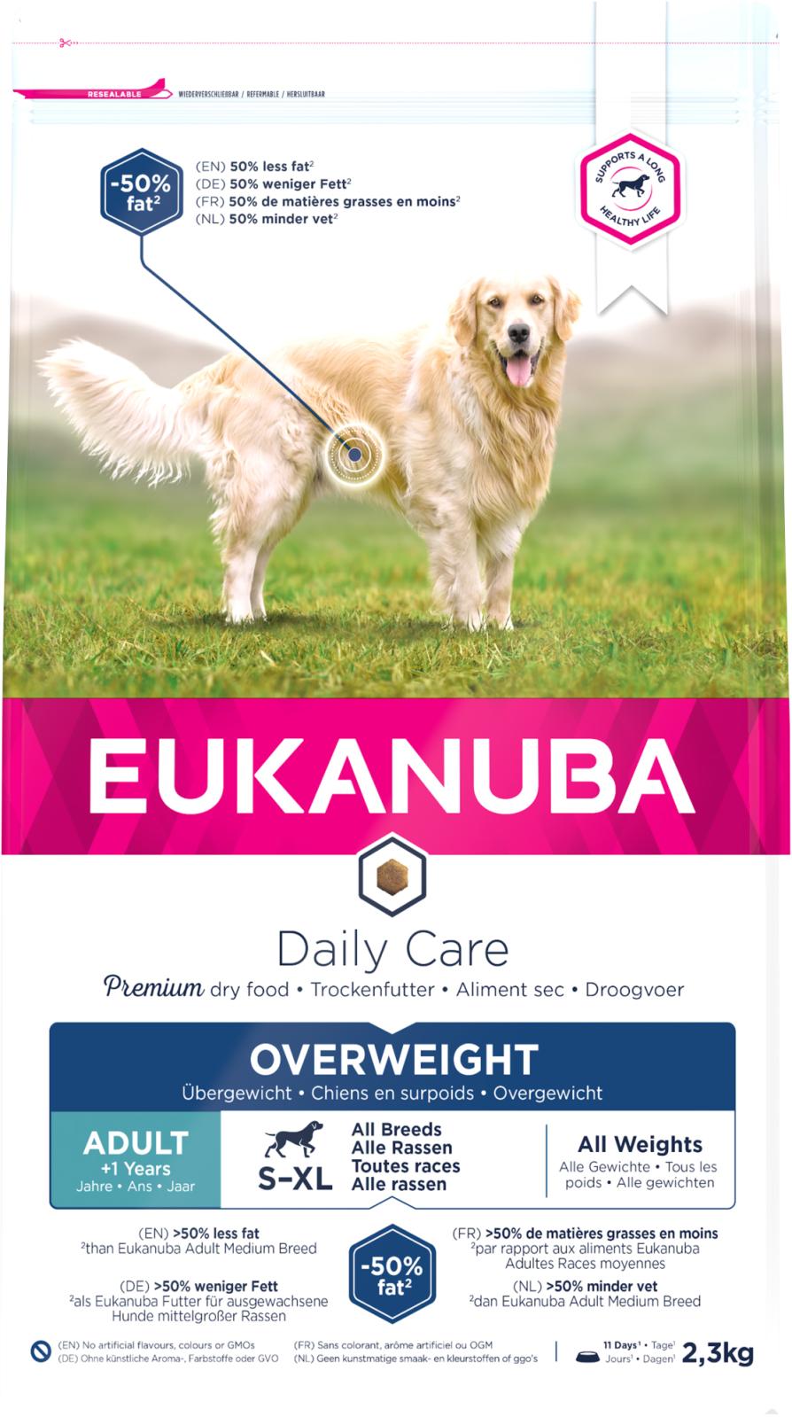 Eukanuba DailyCare Overweight Sterilized koiran kuivaruoka 2,3 kg