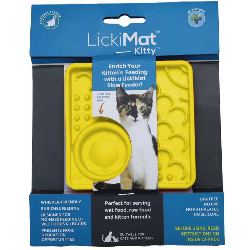 LickiMat Kitty Aktivointimatto kissalle keltainen