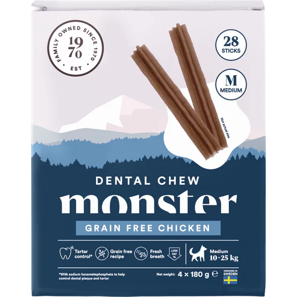 Monster Dental Chew Grain Free Chicken purutikku M koiralle