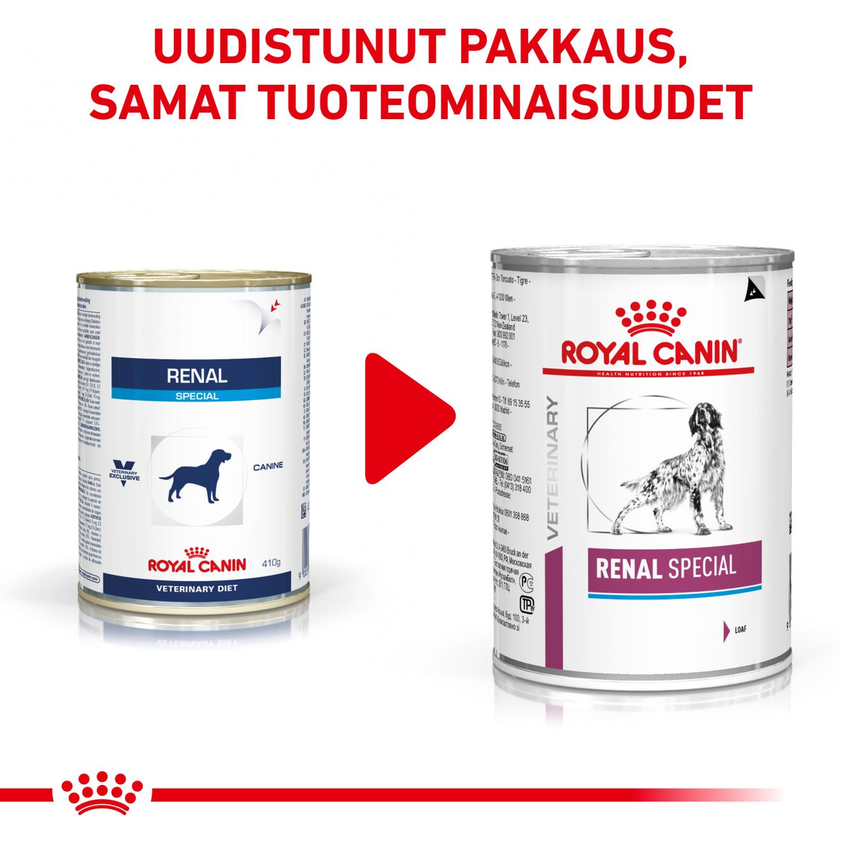 Royal Canin Veterinary Diets Renal Special säilykepurkki koiran märkäruoka 410 g MAISTELUPAKKAUS