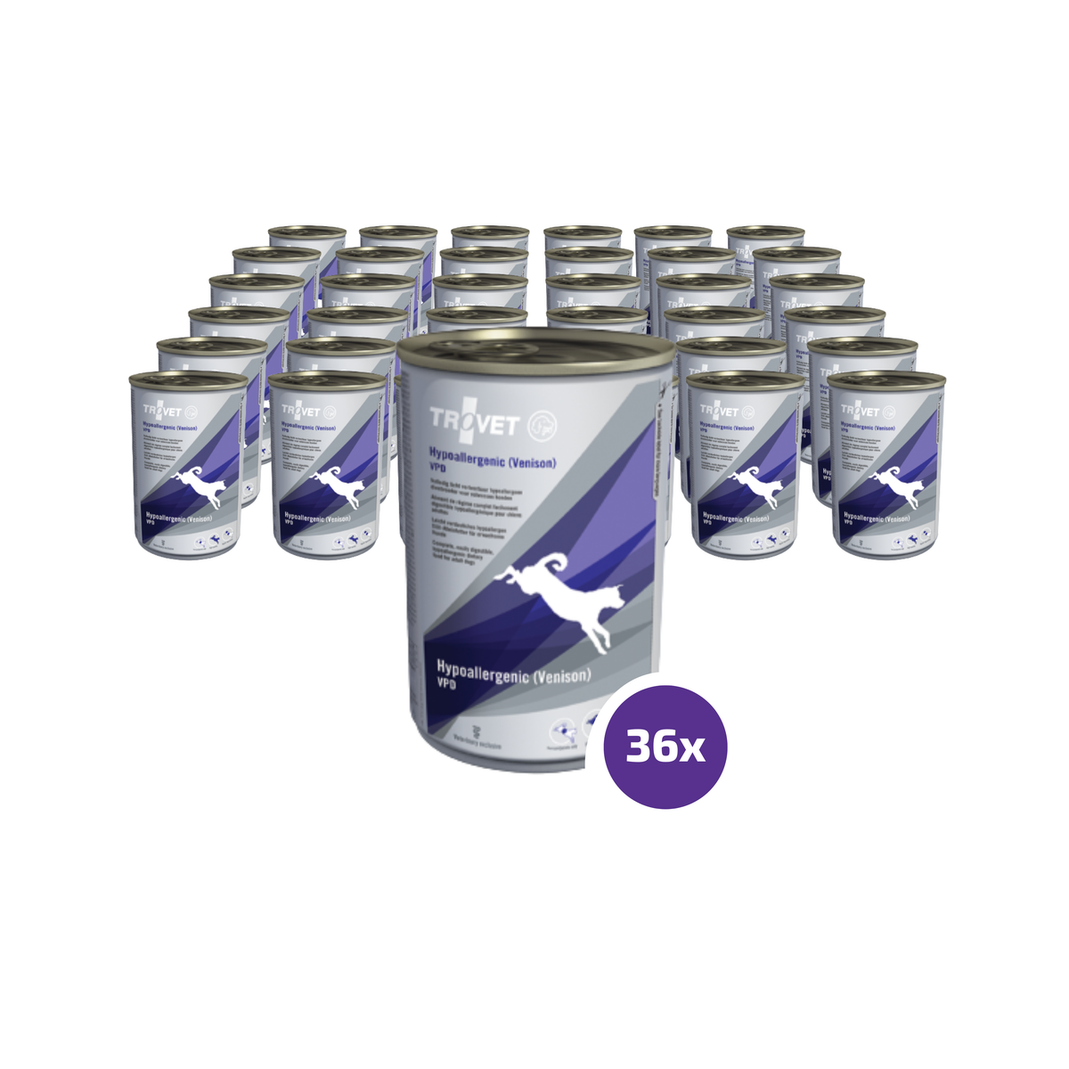 Trovet VPD Hypoallergenic peura-peruna koiralle 36 x 400 g SÄÄSTÖPAKKAUS