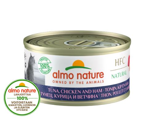 Almo Nature HFC Natural Tonnikala, Kana ja Kinkku 24 x 70 g