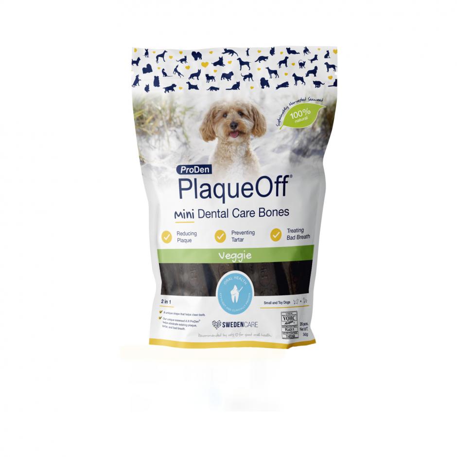 PlaqueOff Dental Care Bones Veggie mini koiralle 340 g