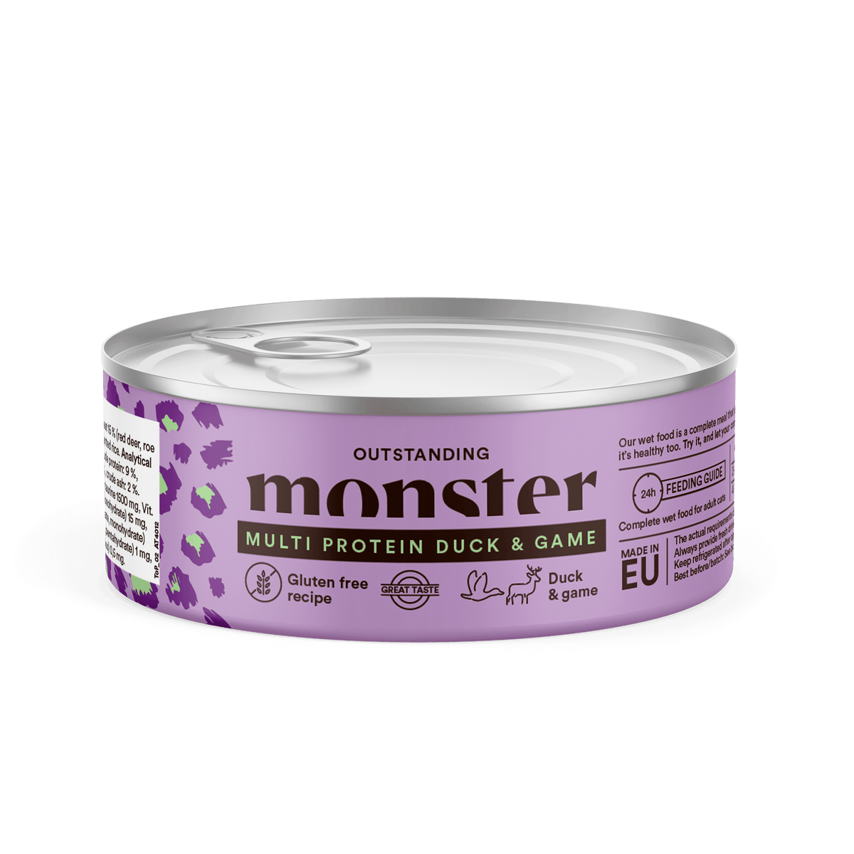 Monster Cat Adult Multi Protein Duck-Game kissalle 100 g MAISTELUPAKKAUS