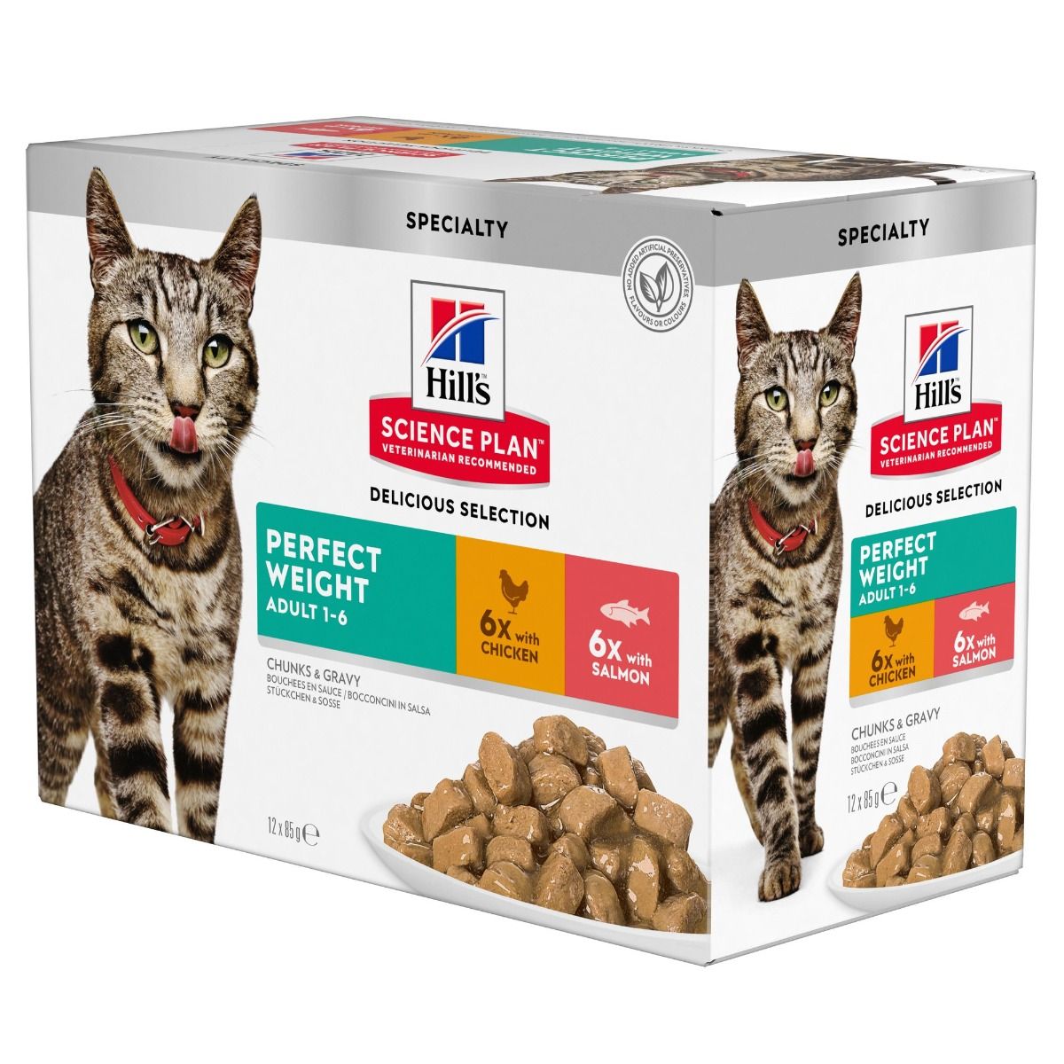 Hill's SP Perfect Weight Adult Multipack with Chicken & Salmon kissalle 12 x 85 g