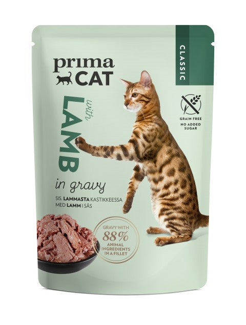 PrimaCat Classic Lammasta kastikkeessa kissoille 28 x 85 g