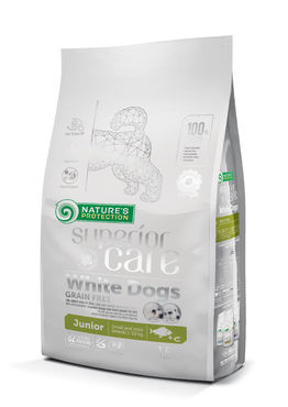 Nature's Protection Superior Care White Dogs Junior Small & Mini vaaleat kalat koiralle 1,5 kg