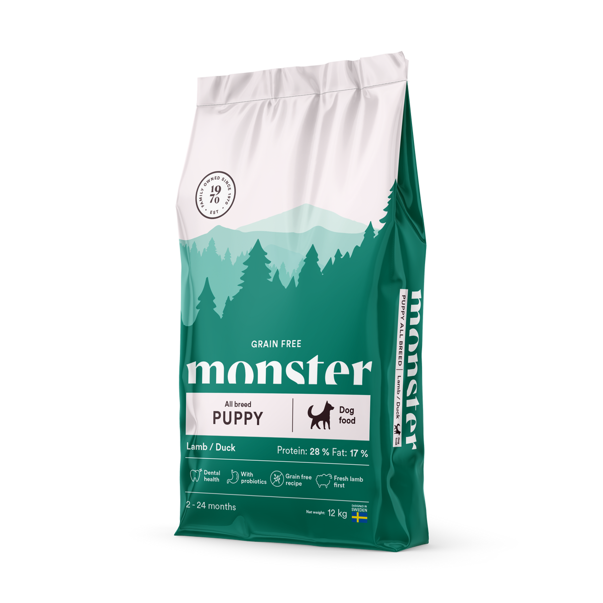 Monster Dog Grain Free Puppy All Breed Lamb-Duck koiralle 12 kg